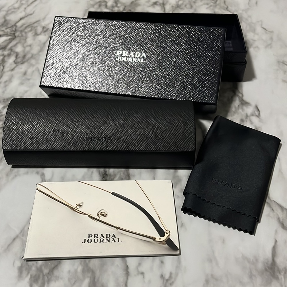 New Prada glasses case with box and cloth